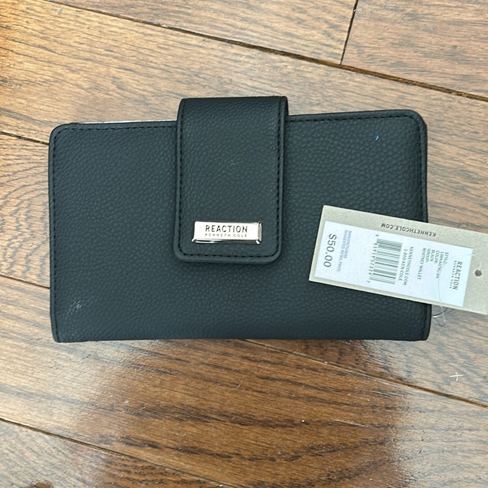 Reaction Kenneth Cole Black Vegan Leather Wallet - NWT